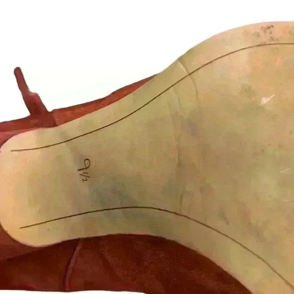 Sam Edelman Western Inspired Red Suede Niomi Pull On Ankle Boots Size 9.5​ - Picture 5 of 7
